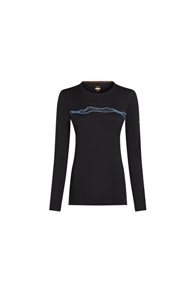 Icebreaker Bluza Dama Merino 200 Oasis Crewe Mountain Pulse Black