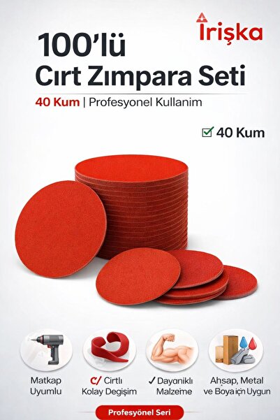 irişka مجموعة أدوات الصنفرة اللاصقة ذات الخطاف والحلقة 115 40 حصى 100 قطعة