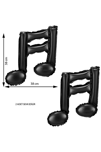 partidolu Retro Disco Note Note Sign Music Themed Black Color Foil Balloon 1 ...