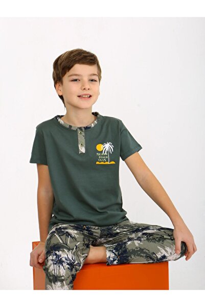 vitmo Ανδρικό παιδικό κοντομάνικο κουμπί Λεπτομέρεια 100% βαμβακερό σετ πιτζά...