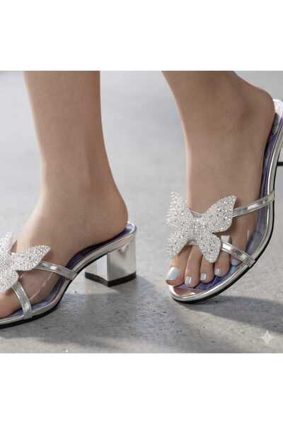 pediashoes Girls' Transparent Slippers, Comfortable Square-Heeled Stylish Dre...