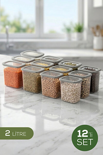 Vienev Set de 12 recipiente de depozitare dreptunghiulare lungi cu capac din ...