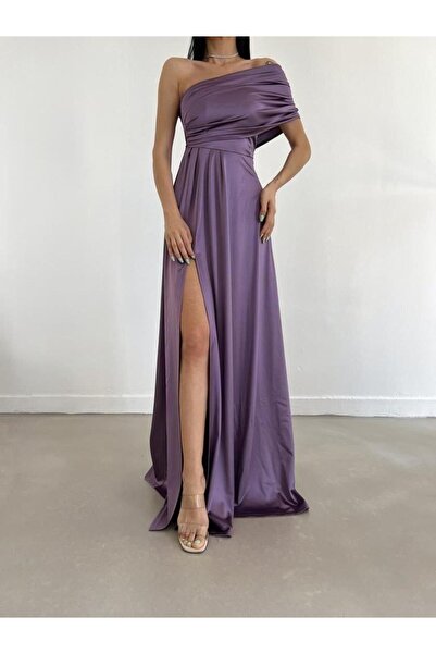 Modafeminen Φόρεμα από σατέν ύφασμα 582227 Μωβ