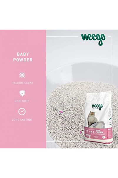Weego Nisip Fast Clumping PREMIUM pentru pisici, Baby powder - 15L