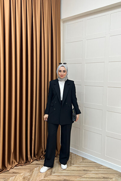 Stilife Black Single Button Jacket Suit