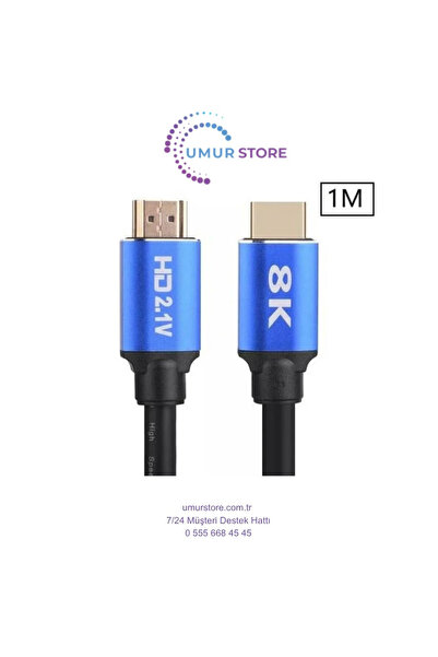 Herz 8k Ultra Hd 2.1V 48GBPS Altın Kaplama HDMI Kablo UHD 1 Metre
