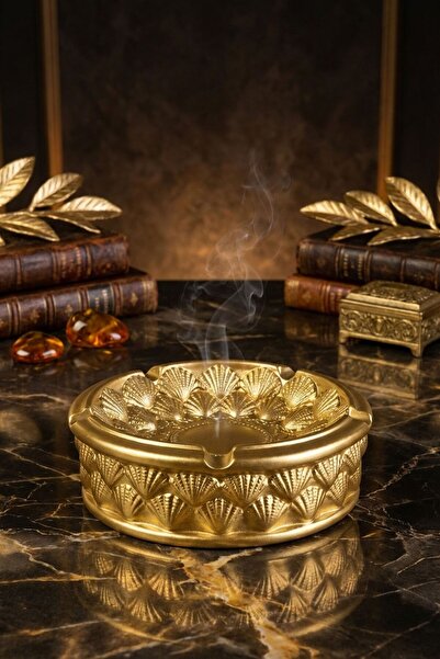 Evene Küllük Altın Kül Tablası Dekoratif Küllük Model 1