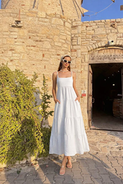 Markazzi Midi Beyaz Elbise