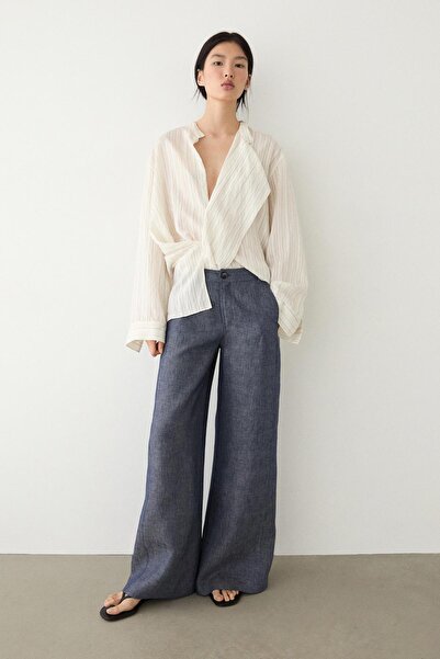 Massimo Dutti Yüksek bel palazzo jean