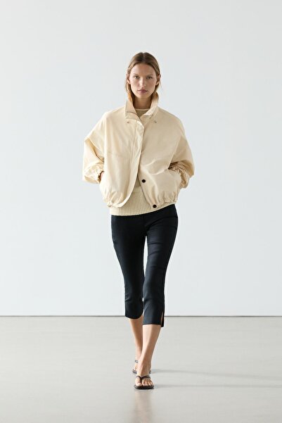 Massimo Dutti Dik yaka şişme bomber ceket