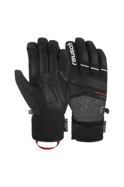 Reusch Manusi Schi Barbati Thunder R-Tex XT Black-Black Melange-Fire Red