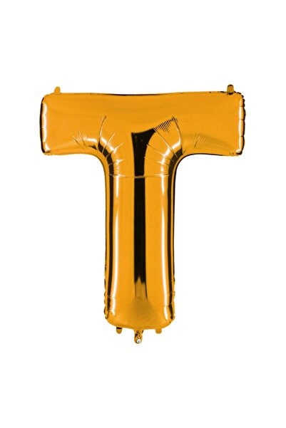 Pandoli بالون بارتيديو على شكل حرف T مقاس 100 سم لون ذهبي