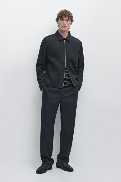 Massimo Dutti Kısa keten ceket