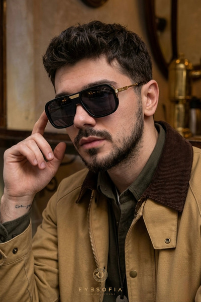 Eyesofia نظارات شمسية Esfa للجنسين مع فلتر UV400 باللون الفضي والأسود