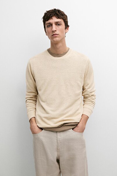 Massimo Dutti Bisiklet yaka keten triko kazak