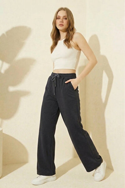 TLG GİYİM بنطلون رياضي نسائي من مودال تاتش واسع وفضفاض ومريح وأنيق