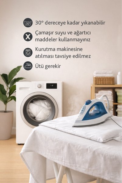 NANOSOFT Çift Kişilik Pamuk Saten Otel Nevresim Takımı-8 Renk