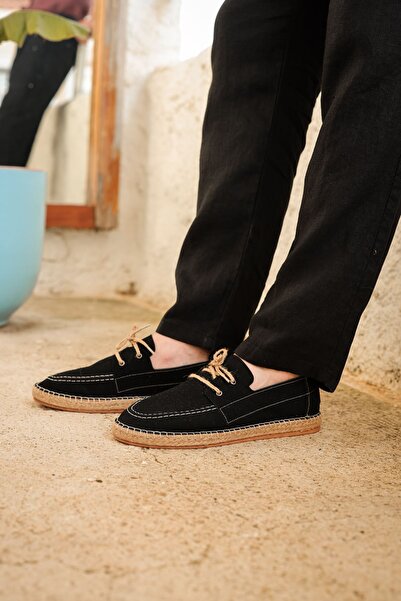 no7man Riven Black Espadrille