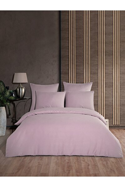 NANOSOFT Set cuvertură dublu Hotel Satin Bumbac Roz-8 Culori