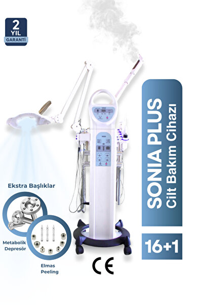 PSD Kozmetik Sonia PLUS 16+1 Cilt Bakım Cihazı - Ekstra Elmas Peeling ve Meta...