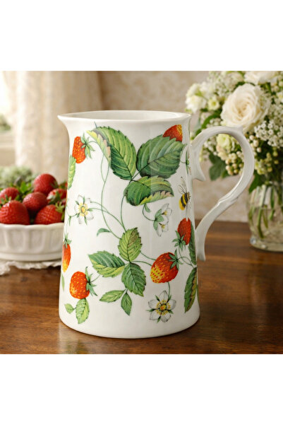 Roy Kirkham Alp Çilek Desenli 3/4 Lt Porselen Sürahi 13 cm Dekoratif Sunumluk...