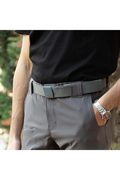 Polis Sepeti Kilitli Plastik Tokalı Taktik Outdoor Kemer Gri