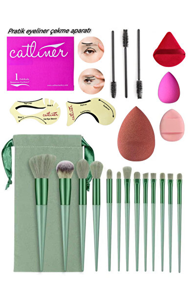 Lesvip's Makyaj fırça seti & fondöten pudra sünger seti & kaş fırçası ve prat...