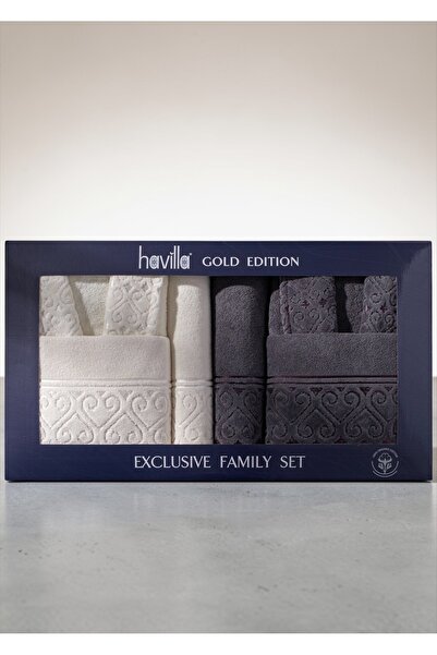 AYHANHOME طقم روب حمام فاخر مخمل قماش جاكار مكون من 6 قطع مع صندوق