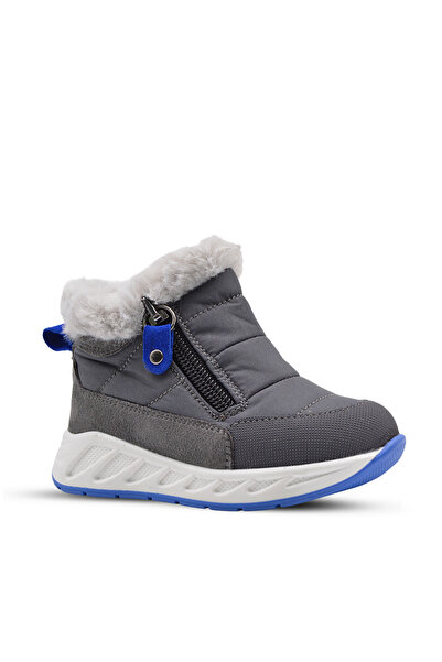 kids A more Cizme Waly pentru băieți cu fermoar dublu și blană de pluș pe int...