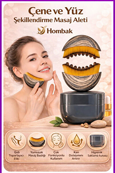 Hombak Çene ve Yüz Şekillendirme Fırçası Çok Fonksiyonlu Yumuşak Masaj Aleti ...
