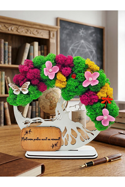 OEM Cadou Copacul Vietii,cu licheni stabilizati, din lemn wenge,„Multumim sfa...