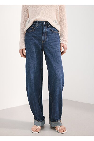 MANGO Woman Paçaları kıvrılmış balon kesim jean