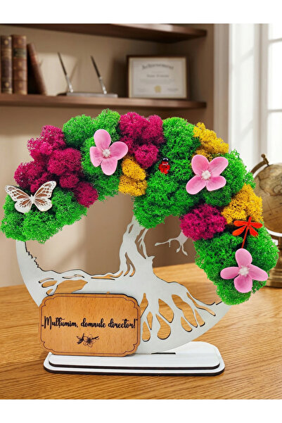 OEM Cadou Copacul Vietii, cu licheni stabilizati, din lemn alb, „alb Director...