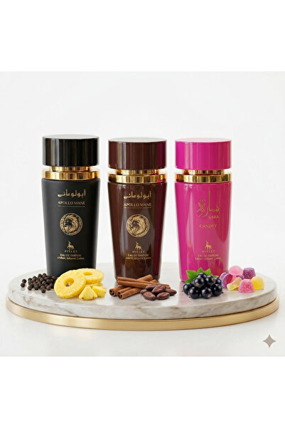 Arab Set of 3 Arabian Perfumes (2x Men + 1x Women) 100ML - Apollo Black + Apo...
