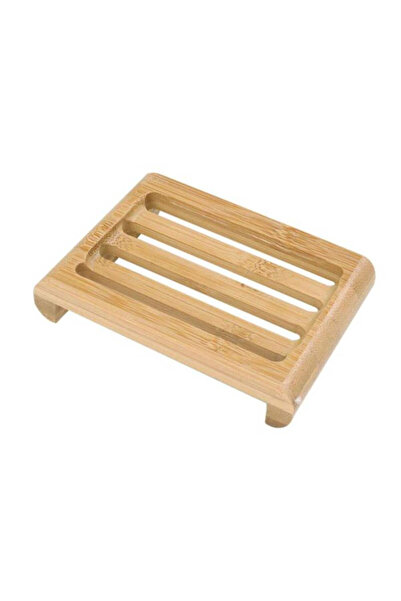 Mercaton Bamboo Soap Dish, Non-Slip, Water Drainage, 10.9 x 7.5 cm, Brown