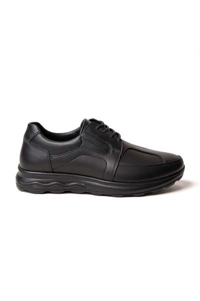 ayaktrendi Men's Leather Full Comfort Casual Shoes S572 - Black - 40