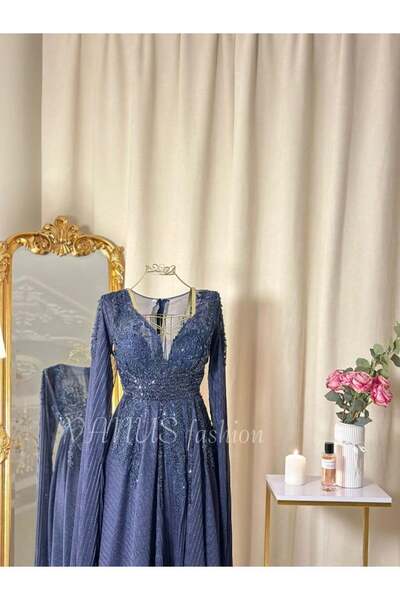 vanus fashion فستان سهرة طويل 4219