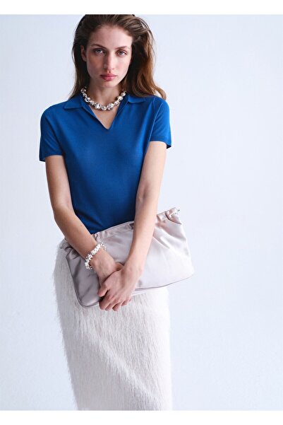 MANGO Woman Lyocell polo yaka kazak