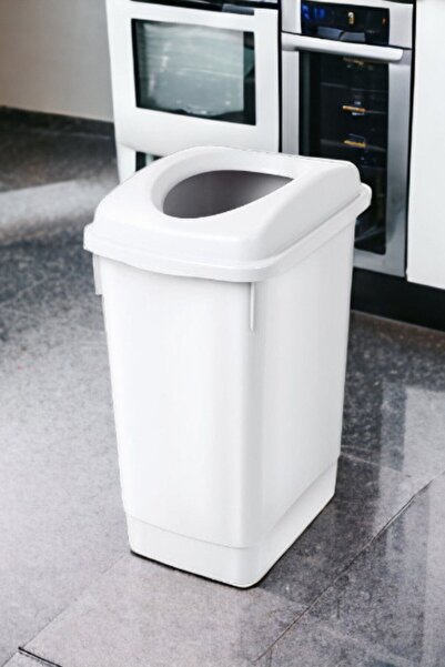 Melkan Home Beyaz Banyo Çöp Kovası 27 Litre Atık Kutusu Cafe Otel Çöp Kovası Geri Dönüşüm Kutusu 27 Litre