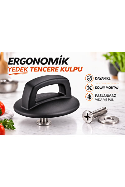 arcaK2 Tencere Cam Kapak Kulp ve Paslanmaz Somun Vidasıyla Beraber (1Adet)