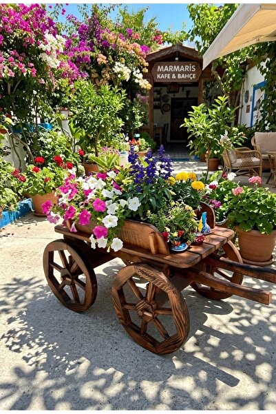 UluBey CnC At arabası çiçeklik dekor bahçe süsü