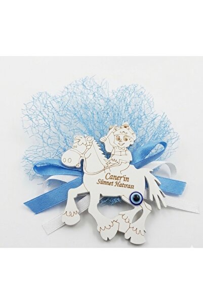 GÜVEN Ahşap Lazer Kesim At Sünnet Çocuğu Hediyelik Magnet 12 Adet Renk Seçenekli