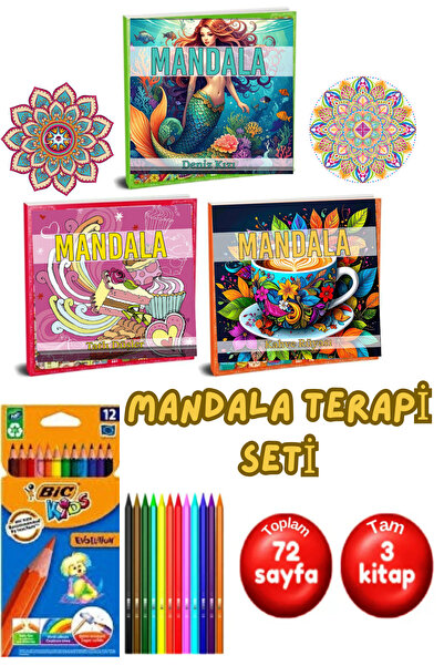 GÖNÜL YAYINCILIK Mandala Her Yaşa Uygun Dinlendiren Terapi Seti - Kitap Ve 12...