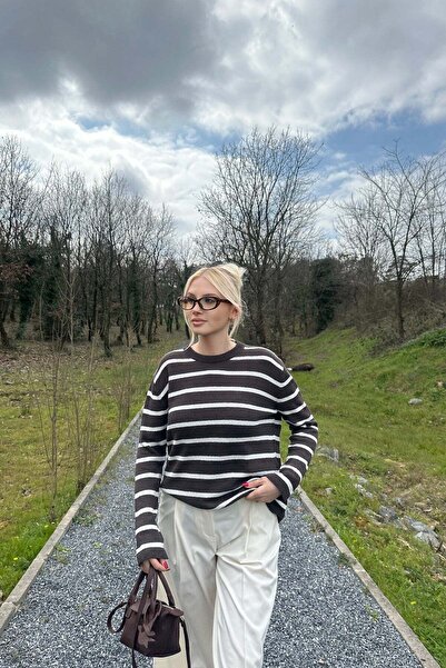 lizge giyim Cycling Collar Stripe Detail Knitwear