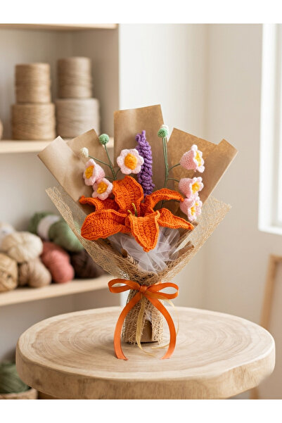 HENERA Orange Lily Spring Bouquet - Graduation Flower - Mother's Day - Birthd...