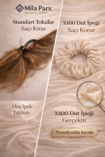 Mila Pars Beauty Sleep %100 Dut İpeği Saç Tokası – İz Bırakmayan, Saçı Kırmay...