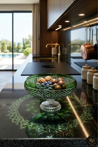 Kristal Market 28cm Kristal Dekor Kase Paris Sofra Sunum Kasesi