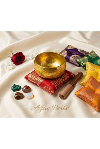 Ağaç Perisi Evri Tibet Çanağı Için 2 Adet Kare Yastık 11x11- 5 Şans Tütsüsü-m...