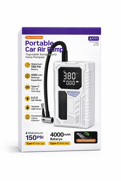 Genel Markalar Dijital Taşınabilir Mini Kablosuz Kompresör Araç Araba Motorsi...