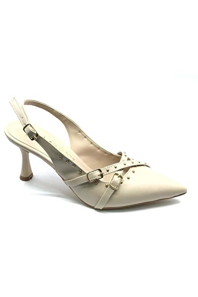 Kids Club Shoes Mehtap Buckle Detail Open Back Stiletto Women's Heeled Shoes ...